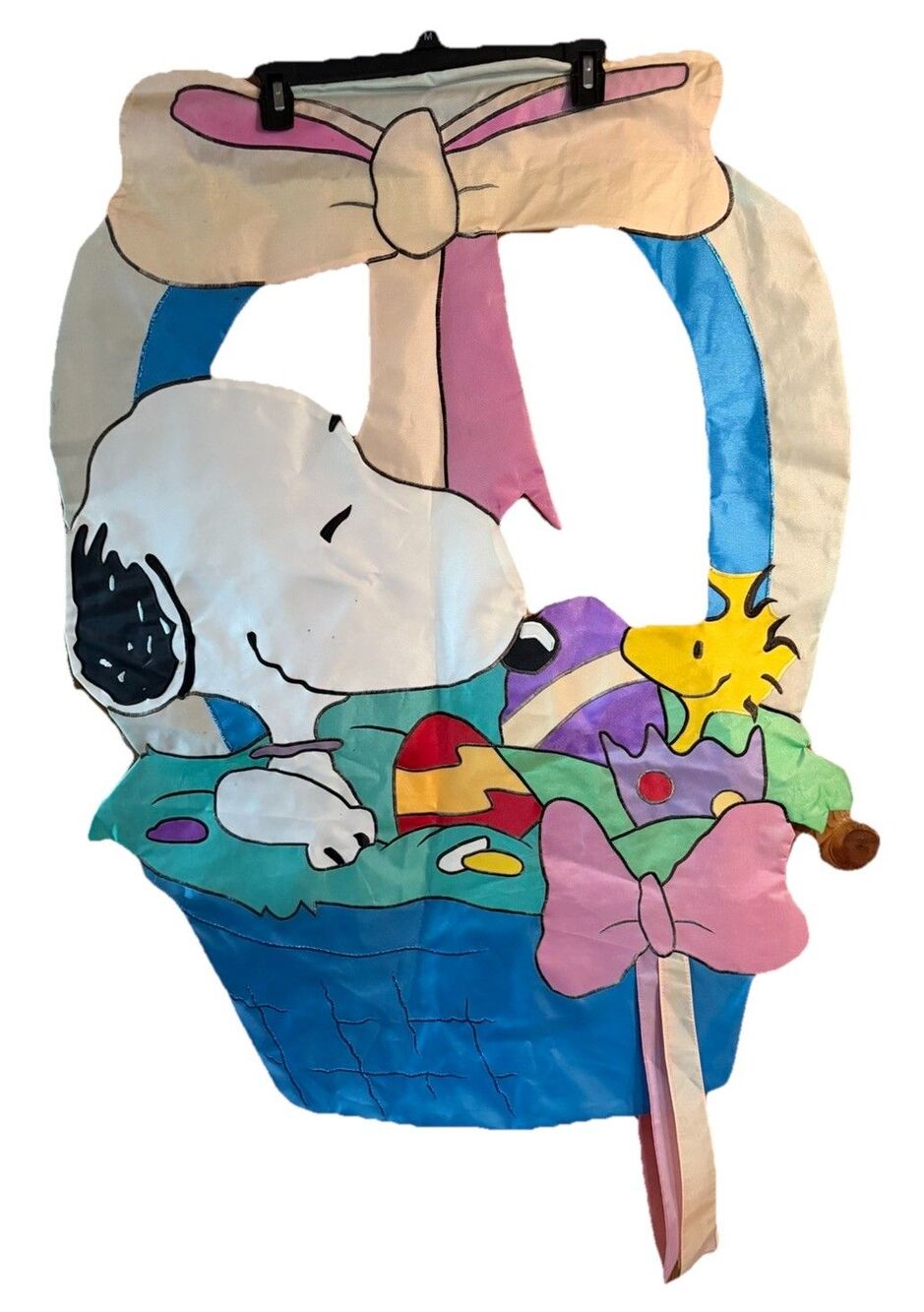 Peanuts Snoopy Easter Basket Woodstock  Flag  Beagle  Easter Eggs 40 x 30